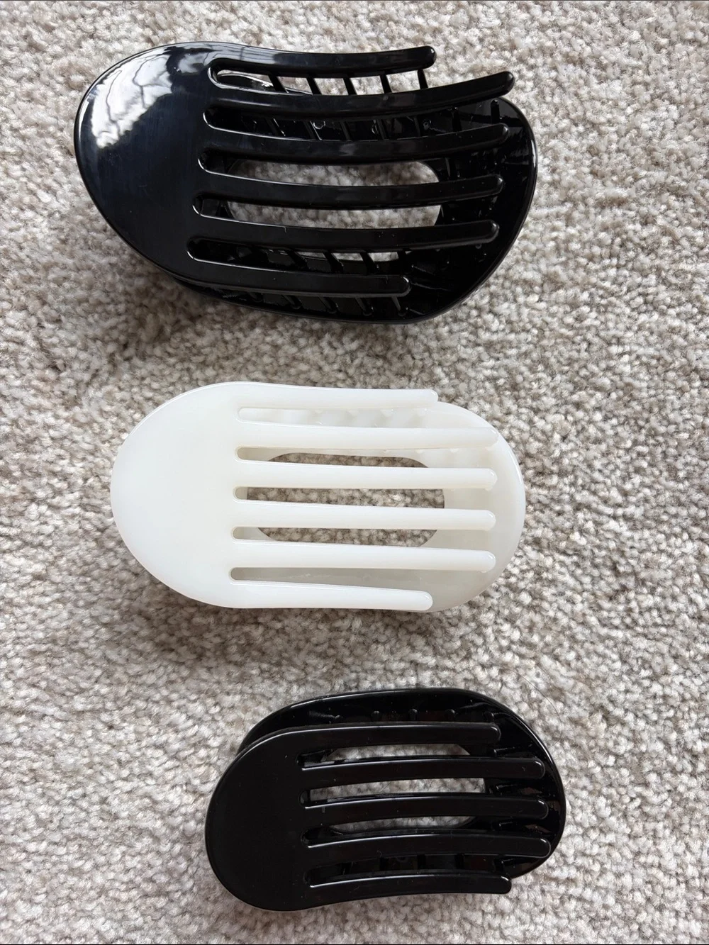 TELETIES - Large Flat Round Clips - Pack of 3- large, medium, and small